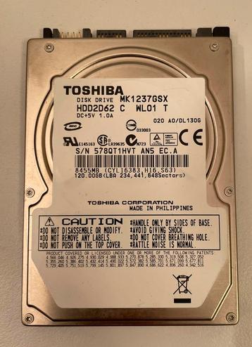 Toshiba MK1237GSX - 120GB 5.4K RPM SATA 9.5mm 2.5" HDD