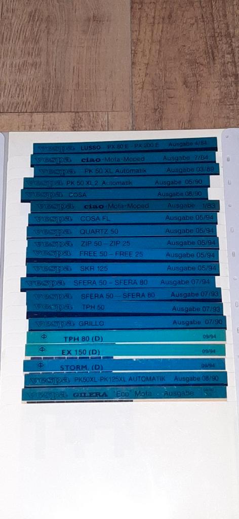 Vespa Piaggio Microfilms 54 stuks, Fietsen en Brommers, Handleidingen en Instructieboekjes, Zo goed als nieuw, Ophalen of Verzenden