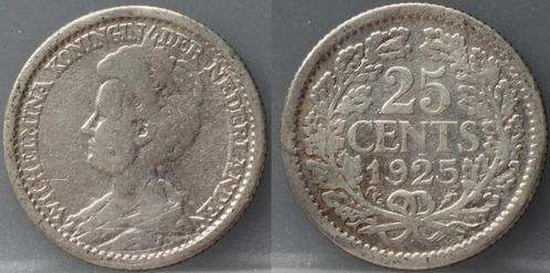 Zilveren kwartje 1925 - 25 cent 1925 Wilhelmina, Postzegels en Munten, Munten | Nederland, Losse munt, 25 cent, Koningin Wilhelmina