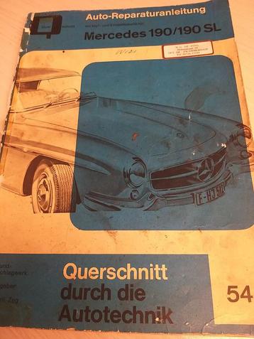 Mercedes 190 SL CABRIOLET oude technische informatie 