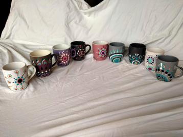 Handgemaakte mandala mugs