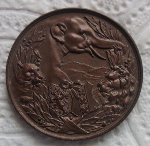 Penning, vijftigjarig bestaan van Artis, 1888, Postzegels en Munten, Penningen en Medailles, Brons, Nederland, Verzenden