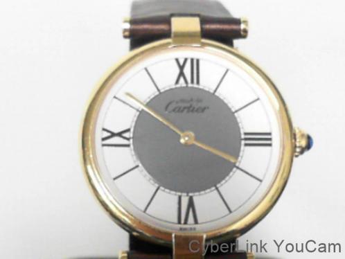 14961 Cartier Vermeil Must Ref:590003 Dames Horloge, Sieraden, Tassen en Uiterlijk, Horloges | Dames, Zo goed als nieuw, Polshorloge