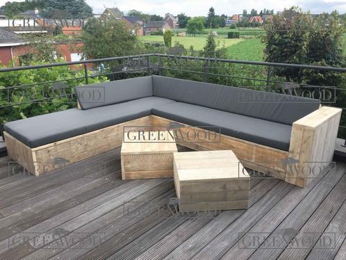 Steigerhout Hoekbank Hoekbanken Tuinset Loungeset ACTIE!, Tuin en Terras, Tuinsets en Loungesets, Zo goed als nieuw, Loungeset