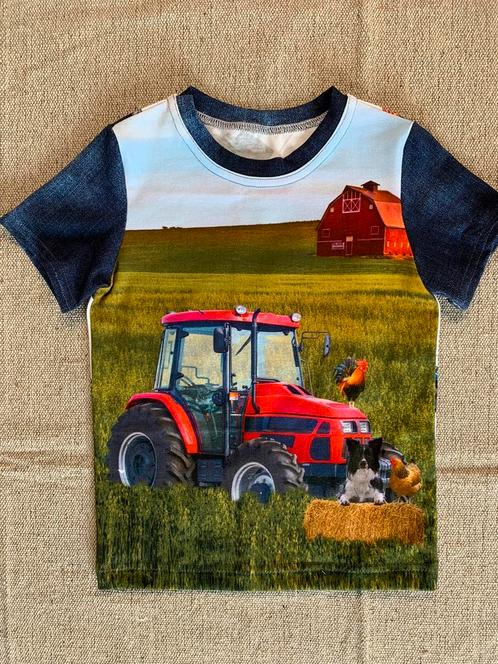Shirt tractor boerenschuur korte mouw maat 116, Kinderen en Baby's, Kinderkleding | Maat 116, Nieuw, Jongen, Shirt of Longsleeve