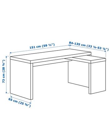 Ikea Malm bureau met uittrekbaar blad - afbeelding 2 Ikea Malm bureau met uittrekbaar blad - afbeelding 2