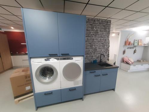 Wasmachine & droger kast, Huis en Inrichting, Keuken | Complete keukens, Nieuw, Enkelwandige keuken, Blauw, Kunststof, Ophalen