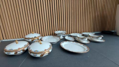 Vintage Limoges P.P. porselein servies 70 delig, Antiek en Kunst, Antiek | Servies compleet, Ophalen