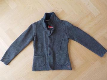 Pointer warm gebreid vest jongen grijs maat 140