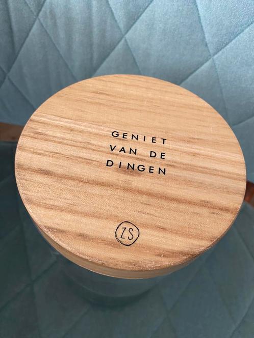 Voorraadpot glas met houten deksel - Zusss (1 of 2 stuks), Huis en Inrichting, Keuken | Potten en Pannen, Zo goed als nieuw, Overige typen