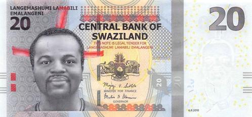 Swaziland 20 Emalangeni 2010 Unc pn 37a, Postzegels en Munten, Bankbiljetten | Afrika, Los biljet, Overige landen, Ophalen of Verzenden
