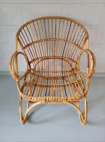 Vintage rotan stoel/fauteuil jaren 60