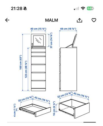 Ikea Malm drawers (black) 5€ for each (4drawers reserved) - afbeelding 5 Ikea Malm drawers (black) 5€ for each (4drawers reserved) - afbeelding 5