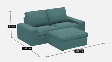 IKEA KIVIK 2 zits bank met voetenbank - afbeelding 2 IKEA KIVIK 2 zits bank met voetenbank - afbeelding 2