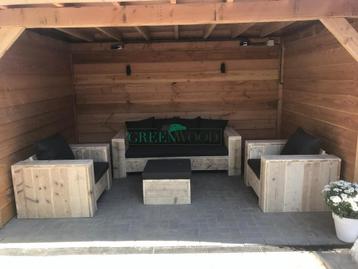 Steigerhout Loungebank Loungestoel Tuinset Loungeset ACTIE