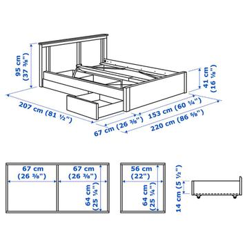 IKEA Songesand bed met matras en hoofdbordhoes - afbeelding 3 IKEA Songesand bed met matras en hoofdbordhoes - afbeelding 3