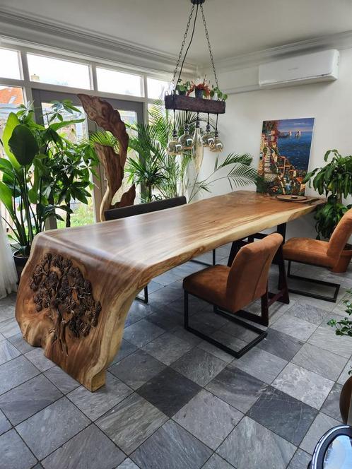 SUAR ROBUUSTE BOOMSTAM TAFEL EETTAFEL LENGTES TOT 5 METER, Huis en Inrichting, Tafels | Eettafels, Nieuw, 200 cm of meer, Vijf personen of meer