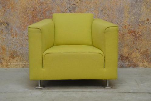 IZG Staat gele stoffen Design on Stock Blizz fauteuil!, Huis en Inrichting, Fauteuils, Zo goed als nieuw, Metaal, Stof, 75 tot 100 cm