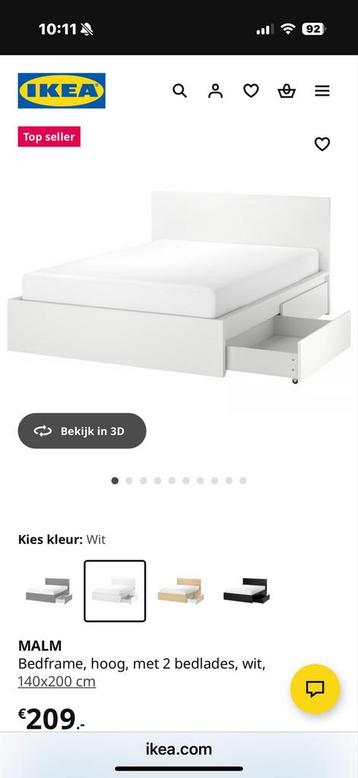 IKEA Malm bedframe - 160x200 - Zonder matras! - afbeelding 5 IKEA Malm bedframe - 160x200 - Zonder matras! - afbeelding 5