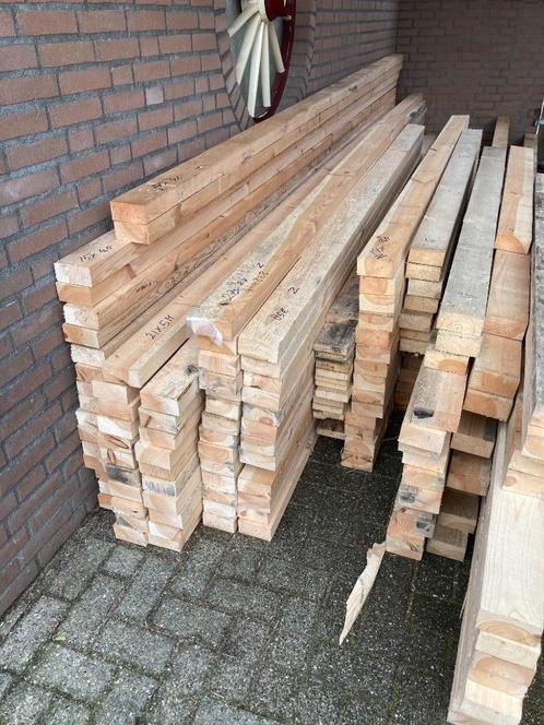 Mooie rechte  balkjes 5 x10 Ruw, Doe-het-zelf en Verbouw, Hout en Planken, Zo goed als nieuw, Balk, Vuren, 250 tot 300 cm, 50 mm of meer