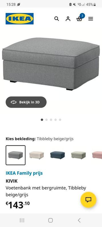 Grijze bank met voetenbank - afbeelding 5 Grijze bank met voetenbank - afbeelding 5