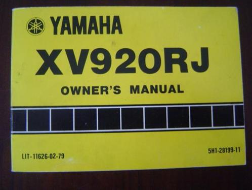 Yamaha XV920RJ 1981 owner's manual XV 920 RJ motorcycle, Motoren, Handleidingen en Instructieboekjes, Yamaha, Ophalen of Verzenden