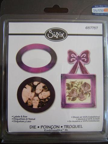 Sizzix Embosslits XL Die , FRAMES ORNATE., LABELS & BOW.