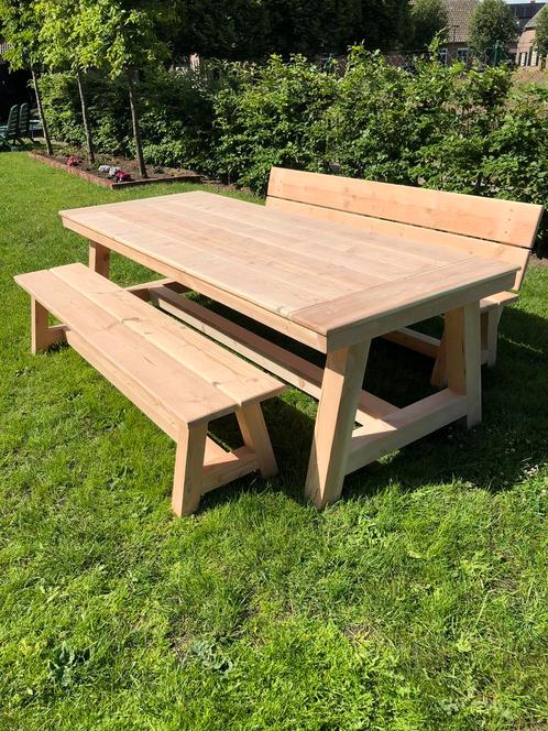 Douglas tuintafel evt. Met bank. Maatwerk mogelijk, Tuin en Terras, Tuintafels, Nieuw, Hout, Ophalen of Verzenden