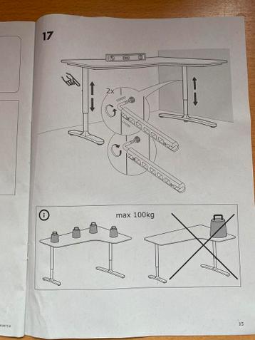 Bureau 160x110, donkerblauw blad. IKEA Bekant - afbeelding 5 Bureau 160x110, donkerblauw blad. IKEA Bekant - afbeelding 5