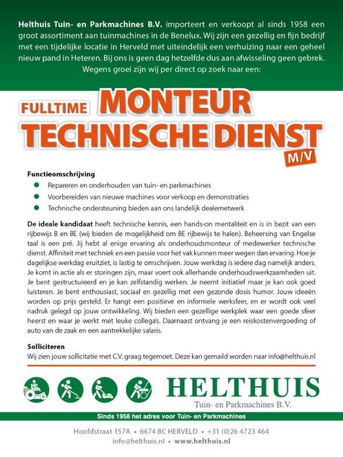 Monteur Technische Dienst Gezocht M/V €2700- €3700, Vacatures, Vacatures | Techniek, MBO, Vanaf 1 jaar, Vast contract, 33 - 40 uur