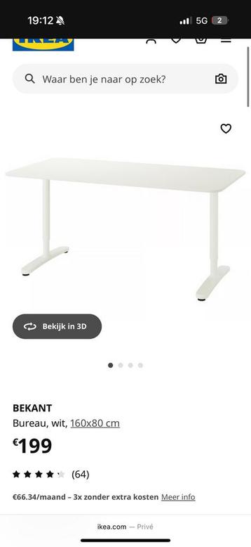 IKEA bekant bureau zwart 160x80 - afbeelding 6 IKEA bekant bureau zwart 160x80 - afbeelding 6