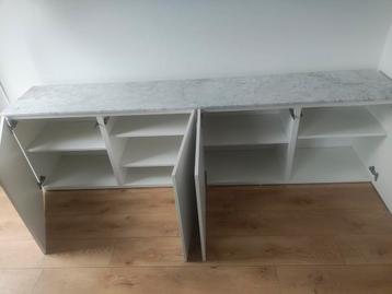 Ikea Besta kasten wit met op maat gemaakt marmeren blad - afbeelding 4 Ikea Besta kasten wit met op maat gemaakt marmeren blad - afbeelding 4