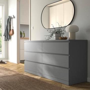 IKEA Malm Ladekast - Grijs Gebeitst - 6 Lades - afbeelding 1 IKEA Malm Ladekast - Grijs Gebeitst - 6 Lades - afbeelding 1