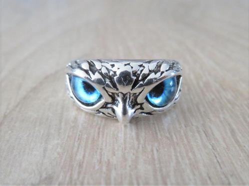 prachtige ring uil met blauwe ogen maat 16 of 17, Sieraden, Tassen en Uiterlijk, Ringen, Nieuw, Dame, Overige kleuren, IJzer of Staal