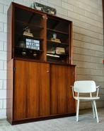 Vintage/Mid century design buffetkast, houten schoolkast