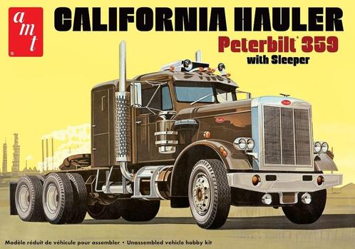 AMT 1:25 PETERBILT 359 CALIFORNIA HAULER WITH SLEEPER, Hobby en Vrije tijd, Modelbouw | Auto's en Voertuigen, Nieuw, Truck, Groter dan 1:32