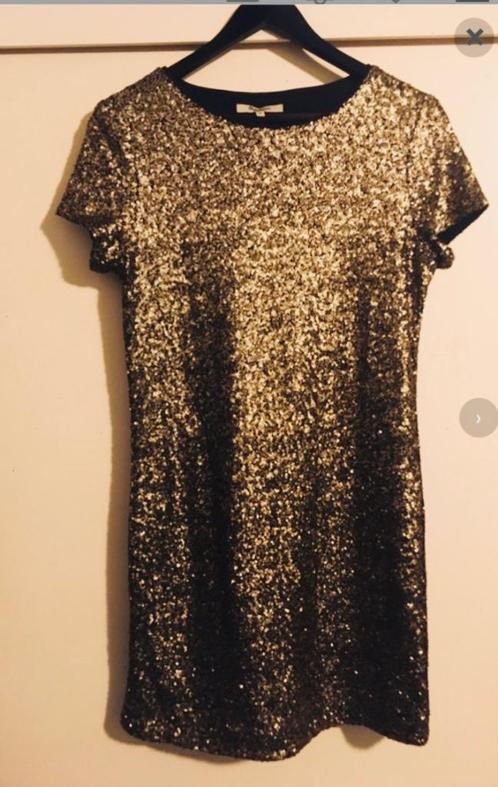 Pepe gouden glitter jurk, Kleding | Dames, Jurken, Zo goed als nieuw, Maat 38/40 (M), Overige kleuren, Boven de knie, Ophalen of Verzenden