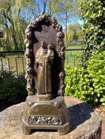 Belgisch brons/koperen heiligenbeeld ❤️ St Anthonius 