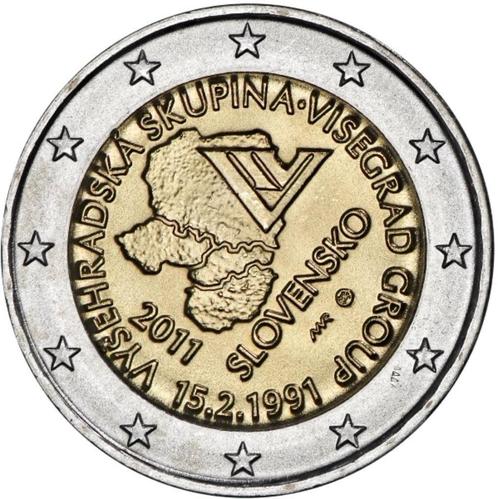 2 euro Slowakije “20e verjaardag Visegrad Groep’’ UNC 2011, Postzegels en Munten, Munten | Europa | Euromunten, Losse munt, 2 euro