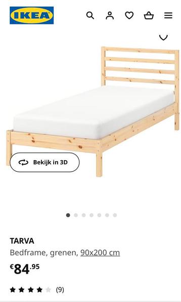 IKEA TARVA 1 persoons bedframe en IKEA LONSET lattenbodem - afbeelding 3