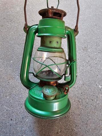 Vintage antieke Groene stormlamp in mooie staat €15