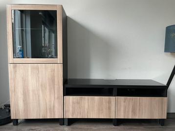 Tv meubel met vitrinekast Ikea Besta - afbeelding 2 Tv meubel met vitrinekast Ikea Besta - afbeelding 2