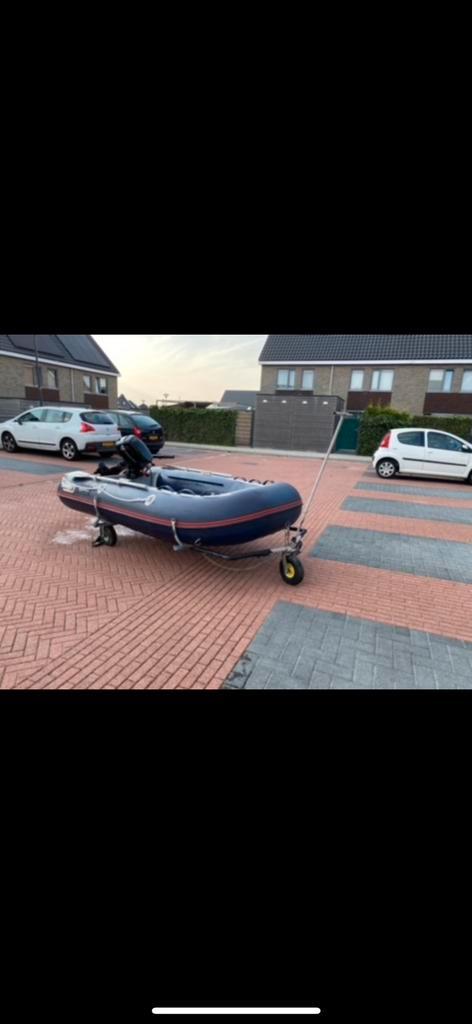 Rubberboot met buitenboordmotor, Watersport en Boten, Suppen, Zo goed als nieuw, Ophalen of Verzenden