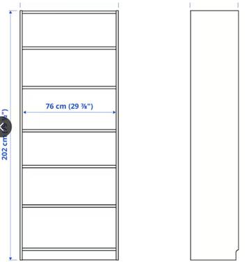 IKEA Billy boekenkast met 5 planken 202h x 80b x 39d - afbeelding 6