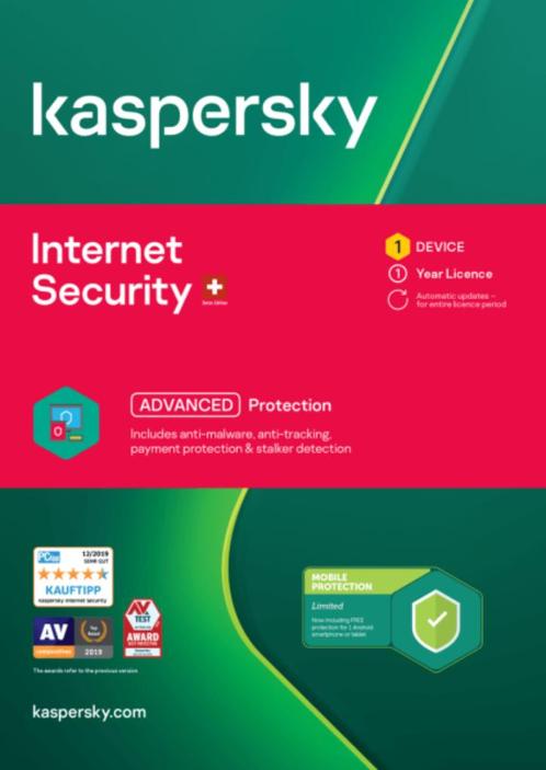 Kaspersky Internet Security 2024 - 1 PC / 1 Year, Computers en Software, Antivirus- en Beveiligingssoftware, Nieuw, Windows, Android