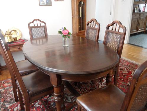 Ovale eikenhouten tafel voor 6 tot 8 personen., Huis en Inrichting, Tafels | Eettafels, Gebruikt, 100 tot 150 cm, 150 tot 200 cm