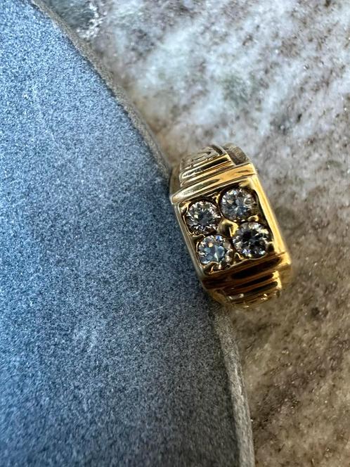 Prachtige 14k gouden ring met 4 stenen, Sieraden, Tassen en Uiterlijk, Ringen, Nieuw, Dame, Goud, Ophalen of Verzenden