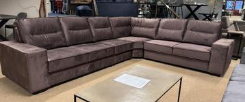 Hoekbank Torino 995,- Taupe Velvet Direct/leverbaar/Enschede