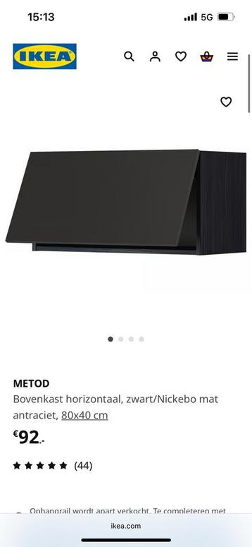 IKEA METOD bovenkast zwart/tingsryd 80x40 cm - afbeelding 7 IKEA METOD bovenkast zwart/tingsryd 80x40 cm - afbeelding 7