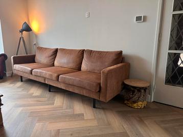 Cognac bruine suede look bank - Vierpersoons of meer